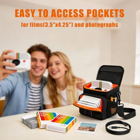 Camera Sling Bag Compatible with Polaroid Now+ Generation 3rd/2nd/1st I-Type, Camera Carrying Bag Compatible with Polaroid Now Instant Camera,Camera Carrying Case with Adjustable Strap for Film,Photos in Kuwait