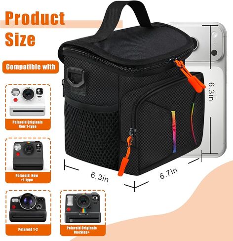 Camera Sling Bag Compatible with Polaroid Now+ Generation 3rd/2nd/1st I-Type, Camera Carrying Bag Compatible with Polaroid Now Instant Camera,Camera Carrying Case with Adjustable Strap for Film,Photos in Kuwait