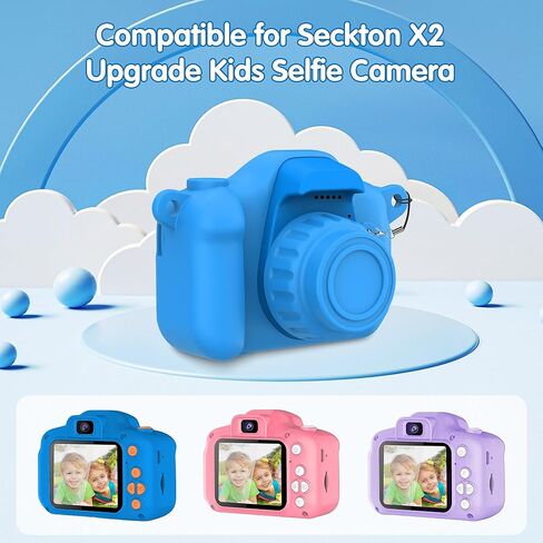حافظة سيليكون لكاميرا Seckton X2 مع غطاء عدسة وحبل، حقيبة حمل محمولة مقاومة للسقوط مع غطاء حماية للعدسة لملحقات الكاميرا الرقمية Seckton X2، أزرق in Kuwait