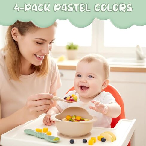 Silicone Baby Spoons self feeding 6 months, infant feeding spoons bpa free, self feeding spoons for babies 6-12 months, gootensils, baby self feeding spoon. in Kuwait