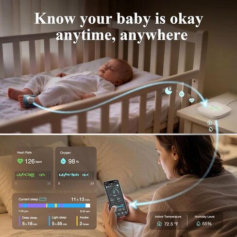 جهاز مراقبة الأطفال Sense-U Smart Sock Shoe 2 (طويل المدى) مع إمكانية الوصول من أي مكان: تتبع معدل ضربات القلب، وأنماط النوم، مع مستشعر القدم PPG الناقل in Kuwait