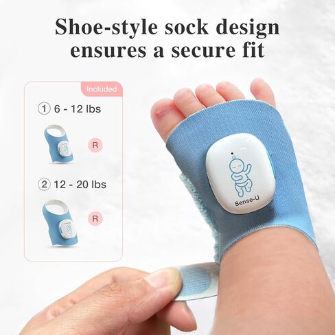 جهاز مراقبة الأطفال Sense-U Smart Sock Shoe 2 (طويل المدى) مع إمكانية الوصول من أي مكان: تتبع معدل ضربات القلب، وأنماط النوم، مع مستشعر القدم PPG الناقل in Kuwait