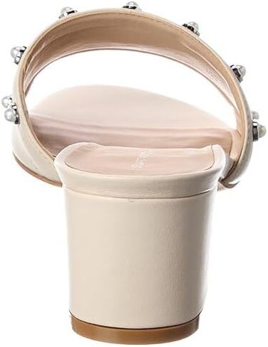 صندل جلدي من Stuart Weitzman Pearl 50 Slide، 7، أبيض in Kuwait