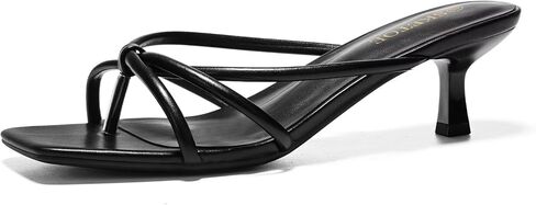 Kitten Heels for Women Strappy Flip Flop Heeled Sandals Fashion Women's Dressy 2 Inch Square Open Toe Heels for Party & Wedding in Kuwait