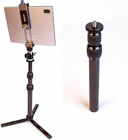 Carbon Fiber Tripod Center Columns Pole, 3-Section Tripod Extension Tube with 1/4" and 3/8" Screw Thread, Max Load 22lbs, 17.3in, Widely Compatible with Phones, Camera Mount, Microphone, Monitors in Kuwait