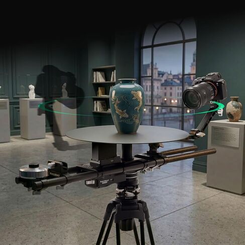 RAUBAY Motorized 360 Degree Spinner (Pro Version) Professional Photography Booth, Rotating Camera Slider, Stable Spinning Platform for Commercial Video, 3D Scanning, Time-Lapse Shooting - 360SP in Kuwait