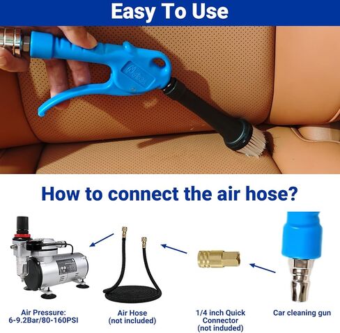 NVIXS Detailing Car Cleaning Gun Interior Dryer Air Blow Gun, High Pressure Blower Gun, Car Detailing Tools for Quickly Blowing Out Dirt and DustWorking with Air in Kuwait