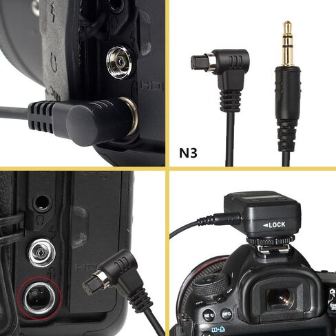 كابل توصيل مصراع الكاميرا Pixel 3.5mm-N3 متوافق مع Canon EOS 5D، 5D Mark II، 5D Mark III، 6D، 7D، 7D Mark II in Kuwait