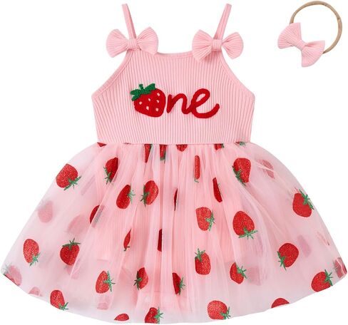 Vieille Baby Girl 1st Birthday Clothes One Year Old Romper Tutu Dress Sleeveless Bodysuit Cake Smash Outfits in Kuwait
