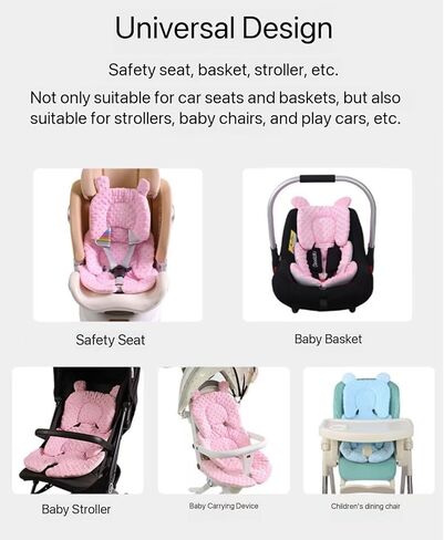 Child Carriage Pad，Universal Soft Baby Car Seat Insert Pad，Mesh Liner for Stroller ，Car Seat, High Chair, Bassinet(Randomly Gifted with a Drool Towel as a Gift for The Baby) (Pink) in Saudi Arabia