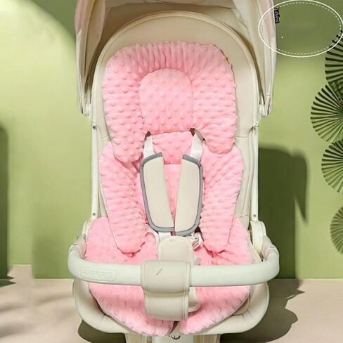 Child Carriage Pad，Universal Soft Baby Car Seat Insert Pad，Mesh Liner for Stroller ，Car Seat, High Chair, Bassinet(Randomly Gifted with a Drool Towel as a Gift for The Baby) (Pink) in Saudi Arabia