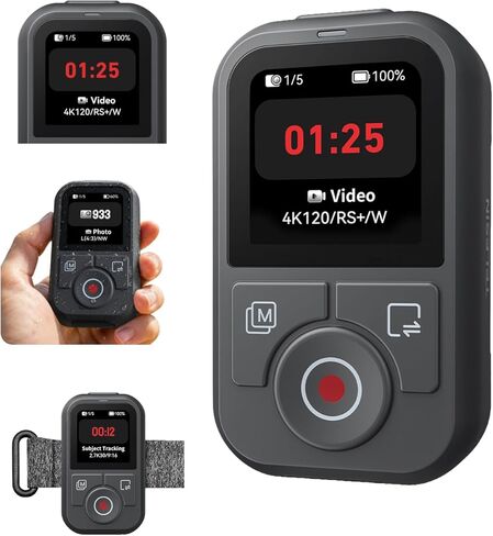 TELESIN T13 Bluetooth Waterproof Remote for DJI Osmo Action 6 5 Pro 4 & Osmo 360, 1.4'' HD Color Screen, 50m Wireless Control, One-Press Wake & Shooting, 8-Hour Battery with Adjustable Wrist Strap in Kuwait