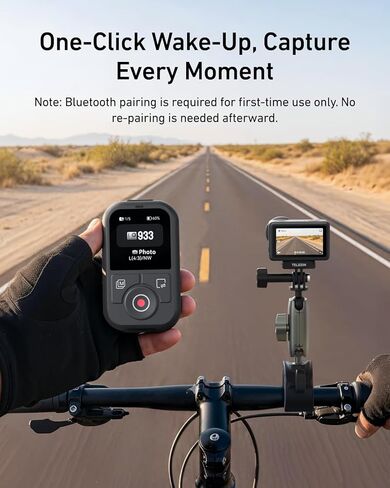 TELESIN T13 Bluetooth Waterproof Remote for DJI Osmo Action 6 5 Pro 4 & Osmo 360, 1.4'' HD Color Screen, 50m Wireless Control, One-Press Wake & Shooting, 8-Hour Battery with Adjustable Wrist Strap in Kuwait