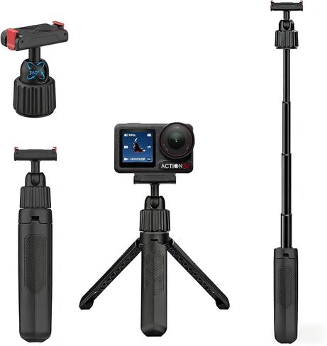 حامل ثلاثي عصا سيلفي 40 سم/15.75 بوصة لملحقات DJI Osmo Action 6 & Nano، حامل ثلاثي القوائم ممتد قابل للتعديل 360 درجة مع حامل مغناطيسي، مقبض مونوبود خفيف الوزن للغاية لمدونات الفيديو in Kuwait