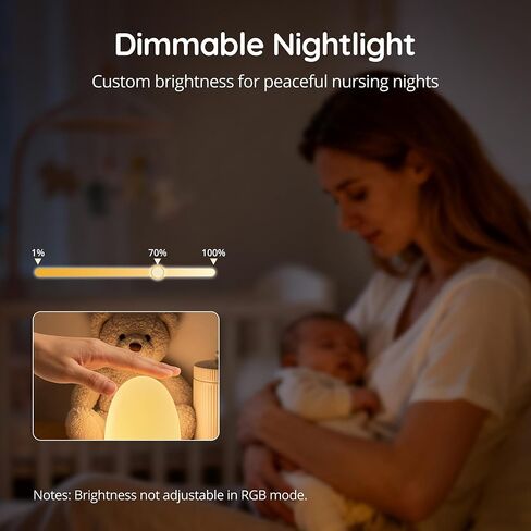 JolyWell Night Light for Kids, Baby Night Light with Sound Machine, RGB Egg Night Light for Nursery, Stepless Dimming, Touch Control, Night Lamp for Kids Bedroom, Safe & Harmless, Eye-Caring in Saudi Arabia