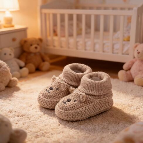 Newborn Baby Boys Girls Cozy Warm Booties Infant Cute Cartoon Knit Soft Socks Shoes for Baby Shower. in Saudi Arabia