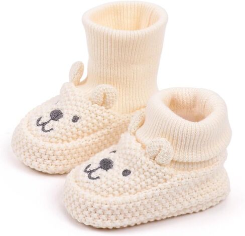 Newborn Baby Boys Girls Cozy Warm Booties Infant Cute Cartoon Knit Soft Socks Shoes for Baby Shower. in Saudi Arabia