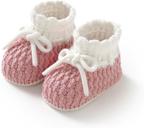 Baby Booties Knitted Newborn First Soft Sock Crib Warm Shoes for Toddler Infant Boy Girl Babys Shower Gift in Kuwait