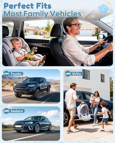 HD 1080P Day& Night Vision Car Seat Camera - Easy to Install 150° Wide Angle Baby Car Camera for Full Backseat View - Brightness Adjustment Monitor Fits Most Cars,SUVs,Trucks in Kuwait