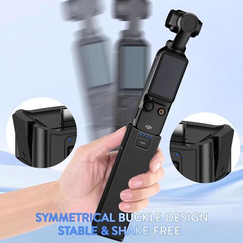 مقبض بطارية شحن سريع 5000 مللي أمبير في الساعة لجيب DJI Osmo Pocket 3 ملحقات مقابض بطارية لـ Xtra Muse، يدعم أجهزة الصوت الخارجية، ونقل البيانات ويتميز بخيط محجوز 1/4 بوصة in Kuwait