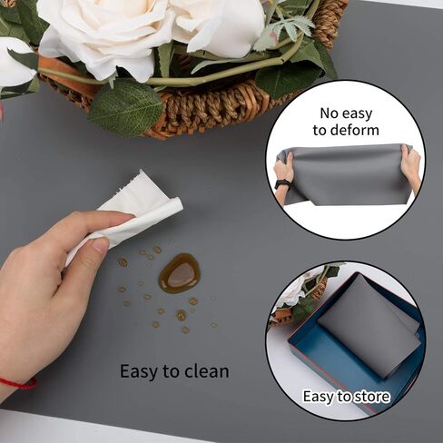 Extra Large Silicone Table Mat, Genuine Food-Grade Silicone Mat for Crafts Kids Dinner Placemat Desk Countertop Waterproof Protector Heat Insulation Kitchen Pastry Rolling Dough Pad (Dark Gray) in Kuwait