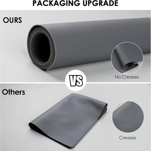 Extra Large Silicone Table Mat, Genuine Food-Grade Silicone Mat for Crafts Kids Dinner Placemat Desk Countertop Waterproof Protector Heat Insulation Kitchen Pastry Rolling Dough Pad (Dark Gray) in Kuwait