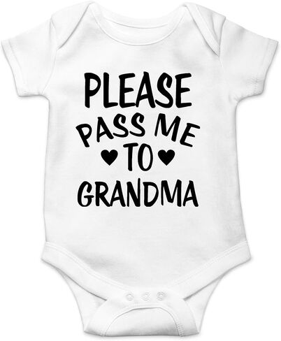 CBTwear Please Pass Me To Grandma Baby Bodysuit Funny Infant Outfit Cute Newborn Clothes Unisex Romper in Saudi Arabia