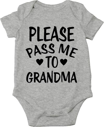 CBTwear Please Pass Me To Grandma Baby Bodysuit Funny Infant Outfit Cute Newborn Clothes Unisex Romper in Saudi Arabia