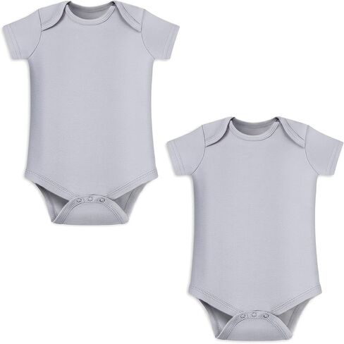 Unisex Baby Bodysuit, 100% Organic Cotton Short Sleeve Clothes, Ultra Soft Newborn Essentials for Boys & Girls in Kuwait