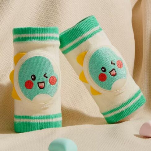 Reidio 2 Pairs Leg Sleeves Baby Knee Pads for Crawling Breathable Cotton Crawling Knee Pads Knee Protector with Sponge Pad in Saudi Arabia