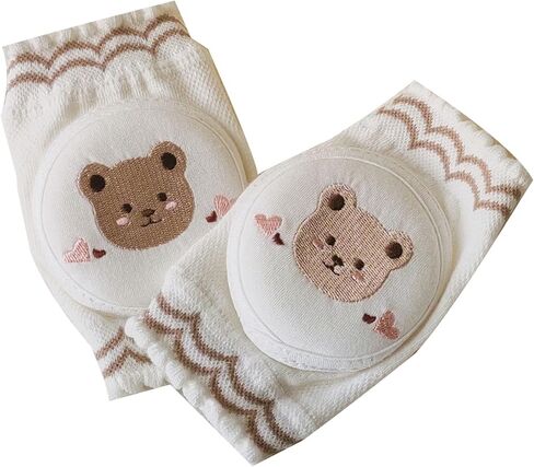 Fafeicy Baby Knee Pads Premium Cotton Soft Comfortable Infant Knee Protector for Crawling Toddling Boys Girls (Bear) in Kuwait