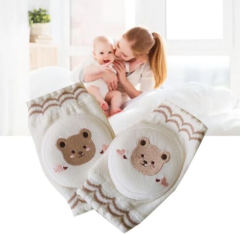 Fafeicy Baby Knee Pads Premium Cotton Soft Comfortable Infant Knee Protector for Crawling Toddling Boys Girls (Bear) in Kuwait