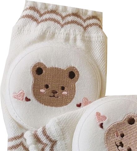 Fafeicy Baby Knee Pads Premium Cotton Soft Comfortable Infant Knee Protector for Crawling Toddling Boys Girls (Bear) in Kuwait