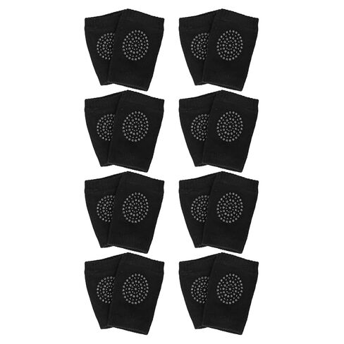 VBESTLIFE Crawling Baby Knee Pads,8 Pairs Crawling Baby Knee Pads Unisex Soft Cotton Safety Toddler Knee Protector (Black) in Kuwait