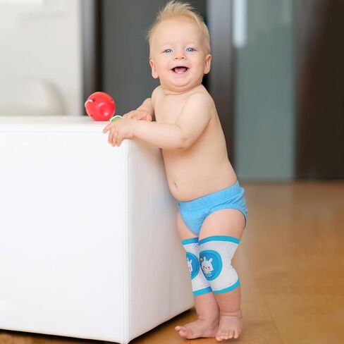 2 Pairs Baby Knee Pads for Crawling, Anti-Slip Soft Cushion Breathable Elastic Knee Protectors for Toddlers, Leg Protector Accessories for Toddlers Infant Baby Boys Girls (Unicorn& Rabbit in Kuwait