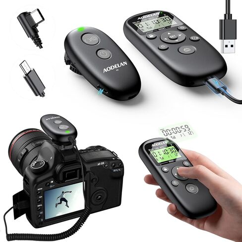 لكاميرات Canon اللاسلكية القابلة لإعادة الشحن، جهاز تحكم عن بعد مع شاشة LCD ومؤقت فاصل زمني مطور لـ EOS R6 Mark II، R7، R50 V، R100، RP، Rebel T7، T6، T5، T3، SL2، 5D Mark III in Kuwait