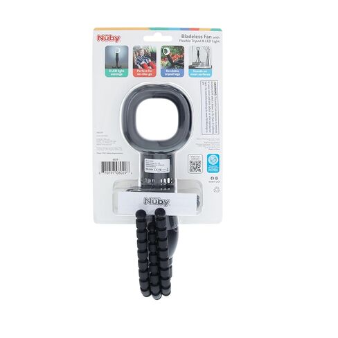 Nuby Bladeless Stroller Fan with Adjustable Legs - 3-Speed Portable Fan for Car Seats and Play Yards - Stroller Accessories - Safe Design for Little Fingers - Black in Kuwait