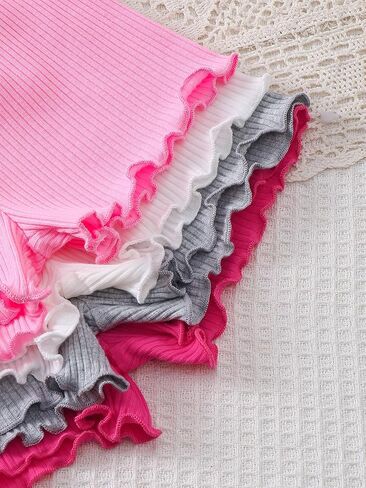 4-Pack Baby Girls Ruffle Shorts Soft Elastic Waist Solid Color Casual Shorts for Toddler Size 18M-6T in Saudi Arabia