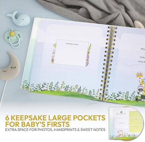 كتاب ذاكرة الأطفال Keepsake للأولاد والبنات - مجلة كتاب الطفل لأول 5 سنوات مع ألبوم صور - مجموعة سجل القصاصات للمعالم الرئيسية، هدايا محايدة للجنسين in Kuwait