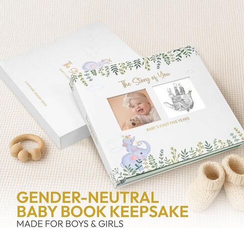 كتاب ذاكرة الأطفال Keepsake للأولاد والبنات - مجلة كتاب الطفل لأول 5 سنوات مع ألبوم صور - مجموعة سجل القصاصات للمعالم الرئيسية، هدايا محايدة للجنسين in Kuwait