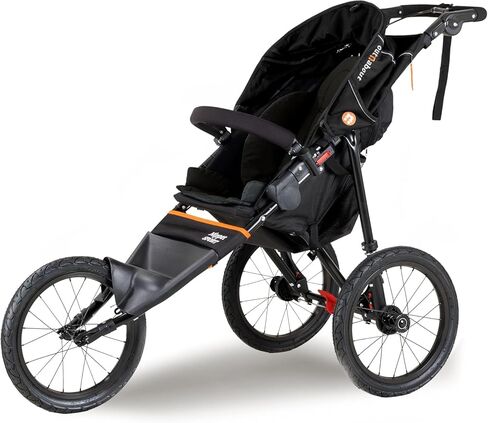 Out’n’About Nipper Sport Jogging Stroller | Lightweight All-Terrain 3-Wheel Stroller | Rain Cover Included | 16" Air-Filled Tires, Suspension, Handlebar Brake | Newborn to 4 Years | Summit Black in Kuwait