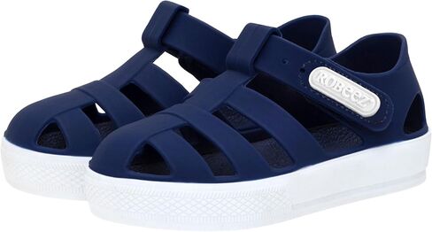 Robeez Toddler Boys and Girls Jelly Summer Sandals, Waterproof Slip Resistant Closed Toe Water Shoes with Easy On Closure in Kuwait