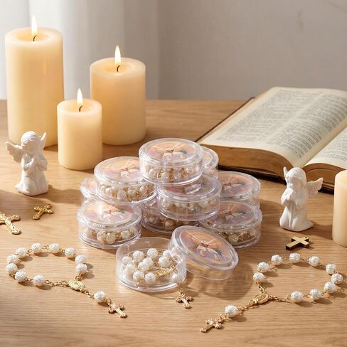 Kenning 24 Pcs First Communion Mini Rosaries Gift Baptism Party Favor Catholic Recuerdos De Pnmera Comunio First Holy Communion Memorial Gift for Religious Party Guests Boy Girl in Kuwait