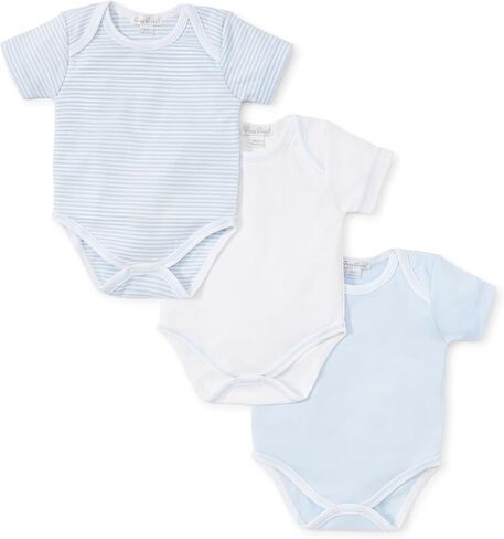 Kissy Kissy Baby Boys and Girls 100% Pima Cotton 3-Pack Short Sleeve Bodysuit Set in Giftable Tulle Bag, Newborn to 9 Months in Kuwait