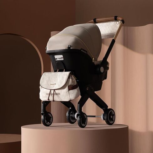 Evenflo Shyft DualRide Infant Car Seat Stroller Combo with Green & Gentle Fabric (Champagne) in Kuwait