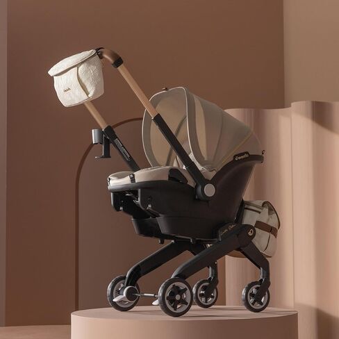 Evenflo Shyft DualRide Infant Car Seat Stroller Combo with Green & Gentle Fabric (Champagne) in Kuwait