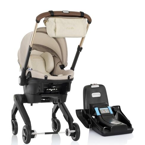 Evenflo Shyft DualRide Infant Car Seat Stroller Combo with Green & Gentle Fabric (Champagne) in Kuwait