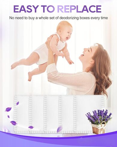 3.5" Diaper Pail Deodorizer Lavender Scented Odor Absorber Compatible with Munchkin Arm and Hammer Puck Baking Soda Cartridge Diaper Pail, 14 Pack in Saudi Arabia