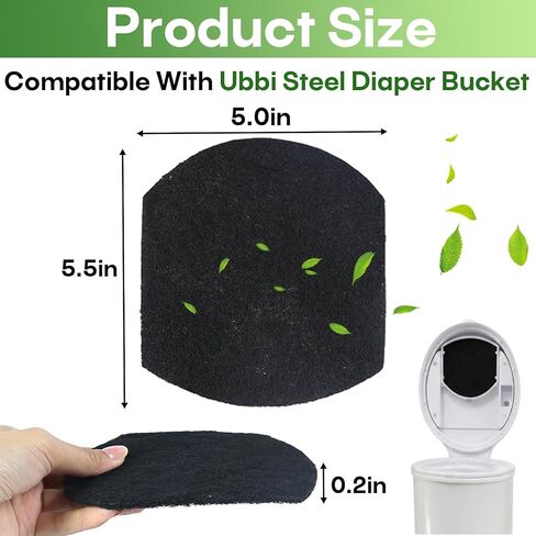 16 Pack Baby Diaper Pail Deodorizer Refills Compatible with Ubbi Steel Diaper Pail, Activated Charcoal Odor Absorber Filters, Odor Absorbing & Odor Eliminating, No Smell in Kuwait