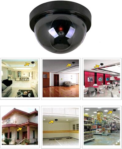 محاكاة كاميرا وهمية، قبة CCTV للمراقبة الأمنية، داخلي وخارجي مع ضوء LED لمحاكاة الأمان in Kuwait